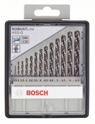 Набор сверл Robust Line 13шт мет/1,5-6,5 HSS-G BOSCH 2607010537