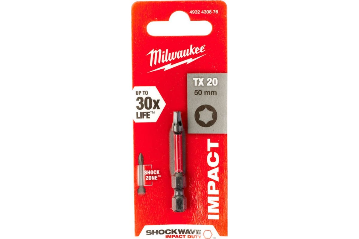 Бит TX20 50 мм 1шт SHOCKWAVE Milwaukee 4932430876