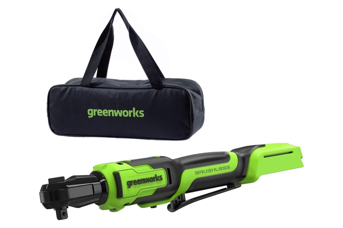 Трещетка акк. удл. GreenWorks GD24RW 24V, 2Ач и З/У, бесщеточ., сумка 3804007CUA