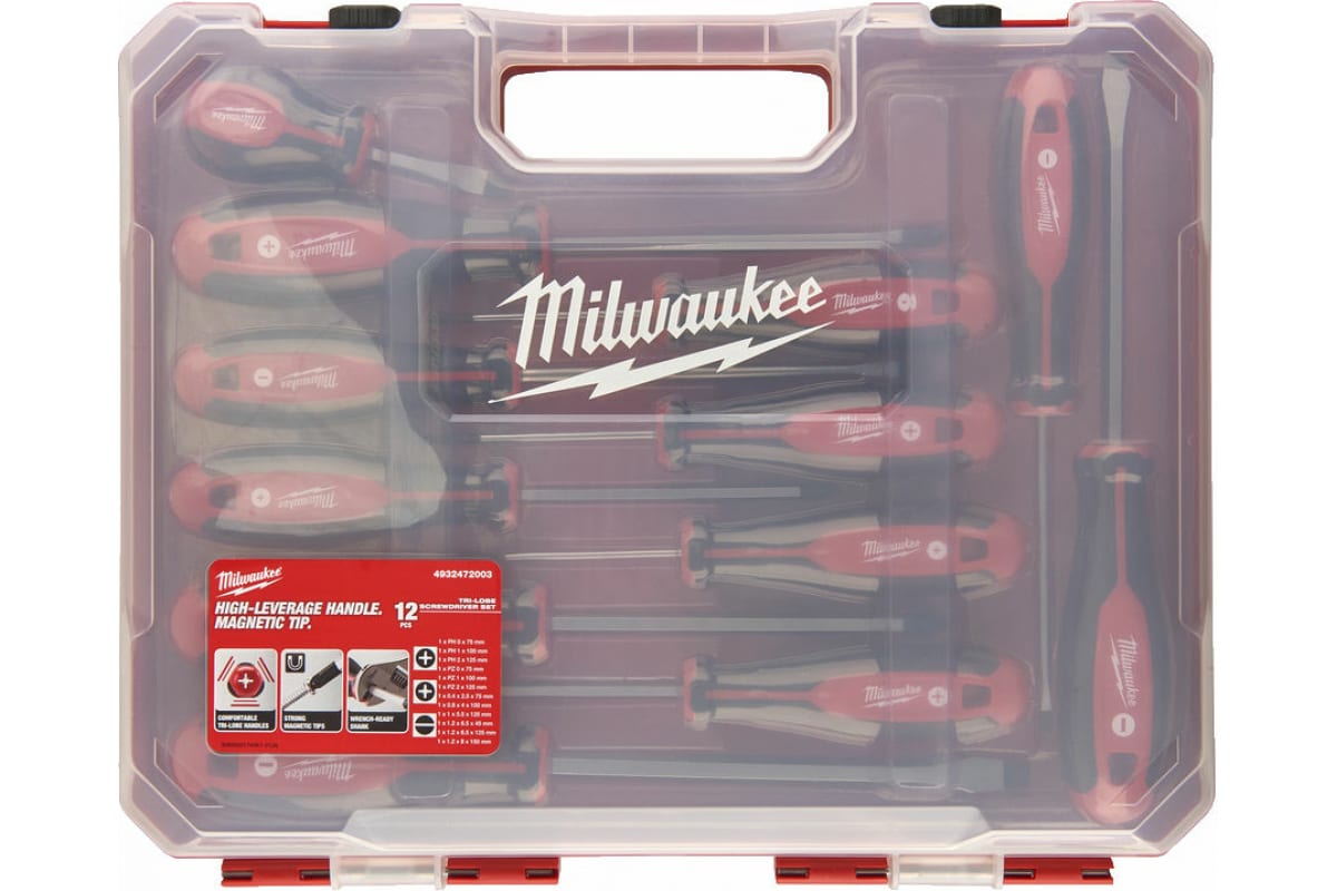 Набор отв. 12 шт. магн. Milwaukee 4932472003