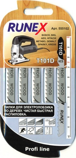 Пилки д/лобз. 5шт T101D RUNEX 555102 дер.  100*75мм