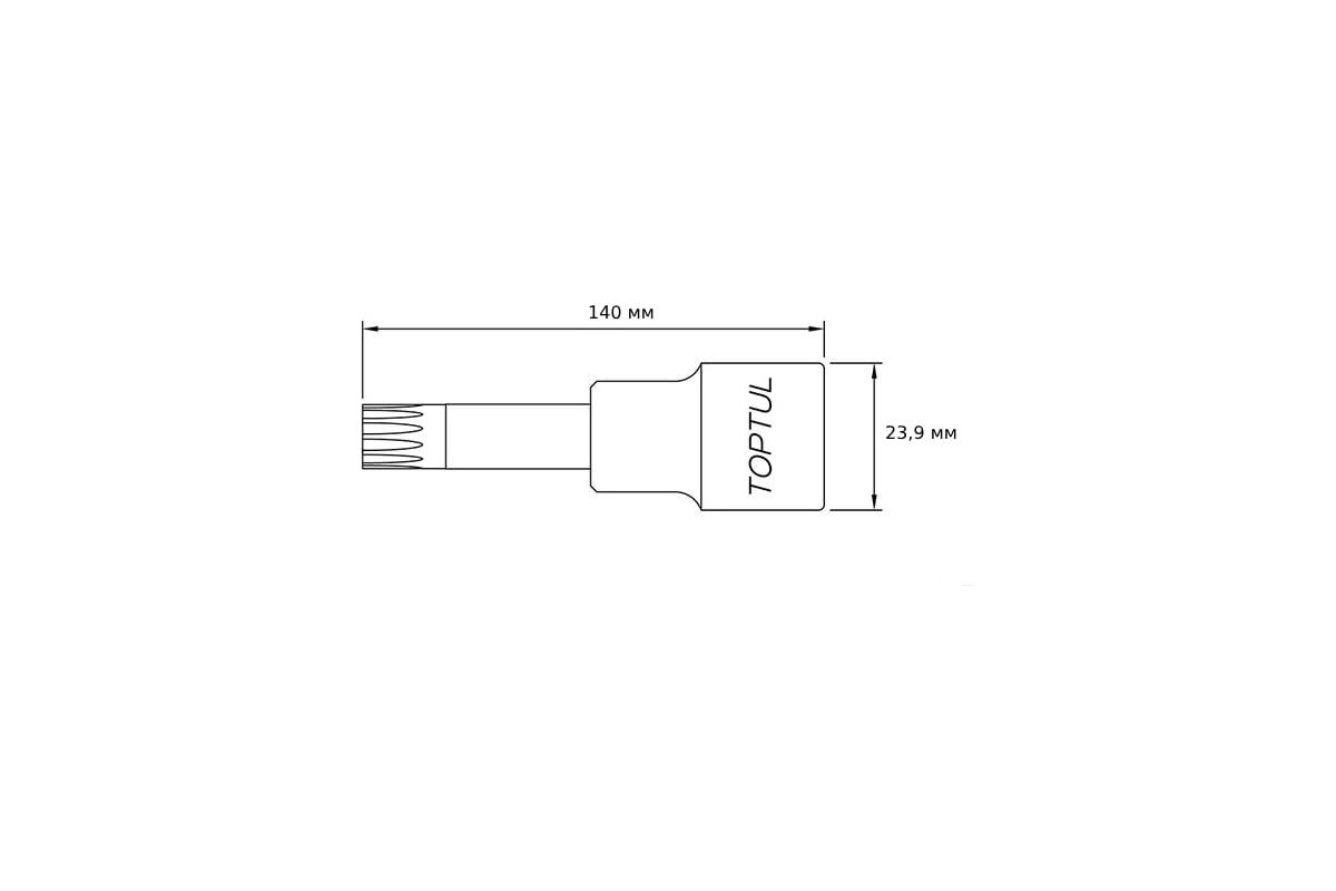 Головка с насадкой SPLINE1/2" М12 удлин.140мм  TOPTUL(BCMD 1612)