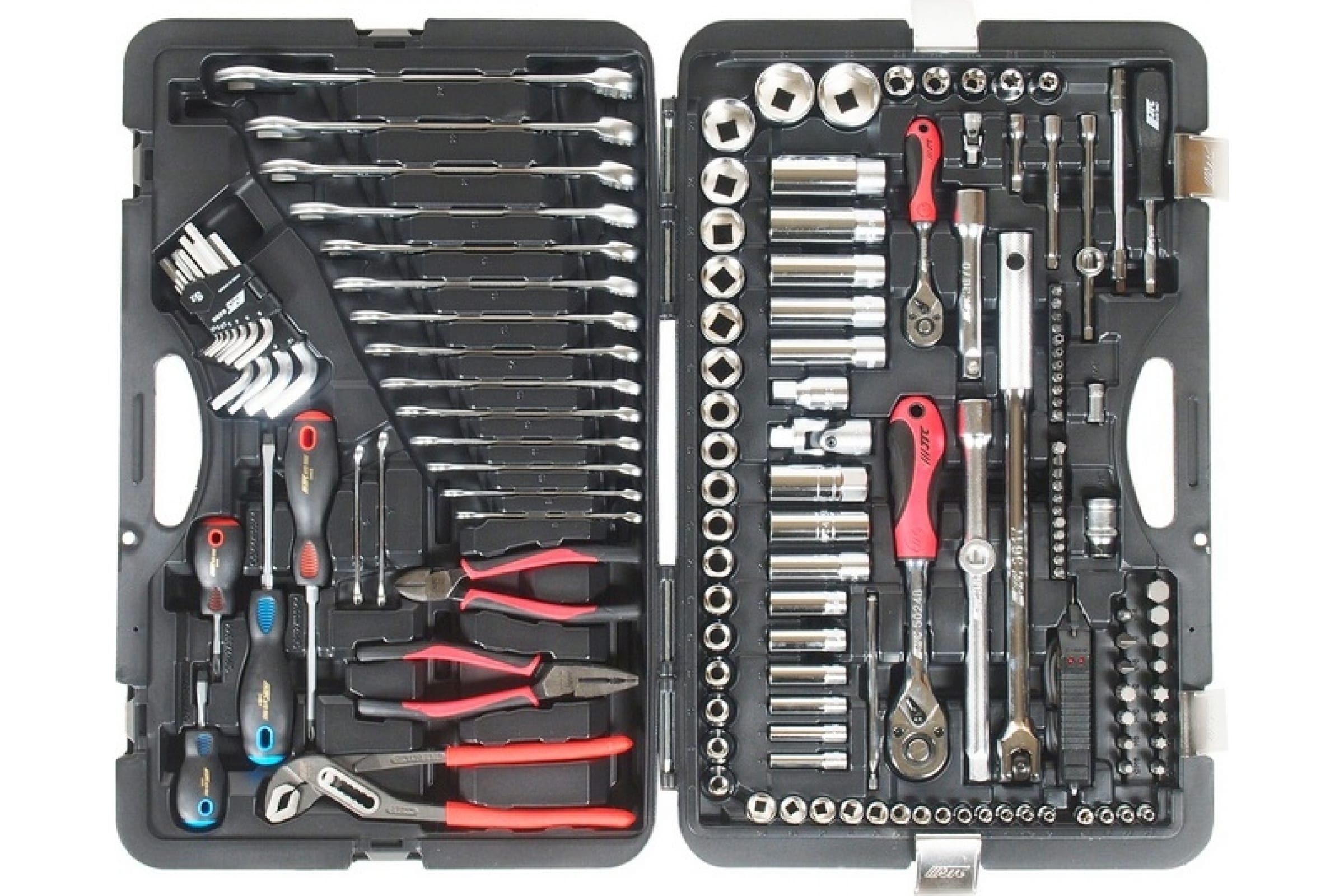 Набор гол. 145пр 1/4", 1/2" 6гран JTC-H145C (в кейсе)