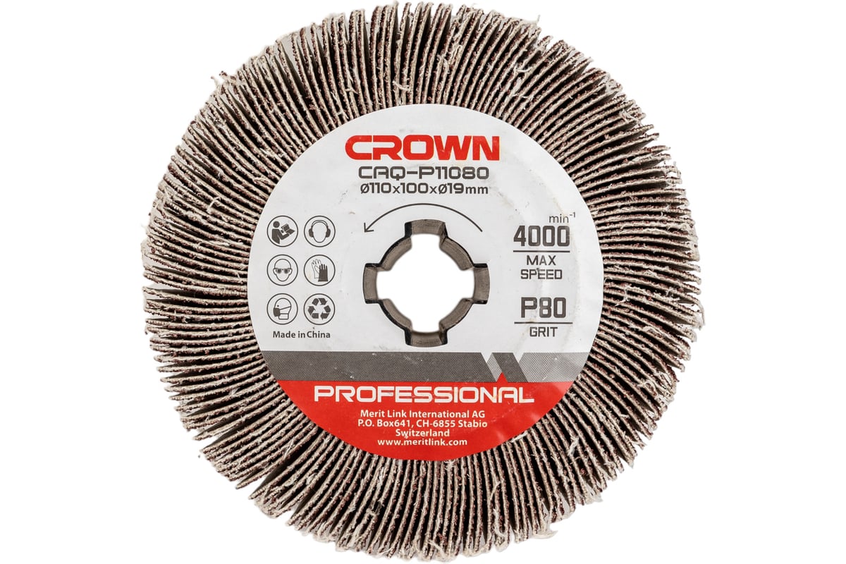 Щетка д/брашировки 110мм CAQ-P11080 P80 CROWN