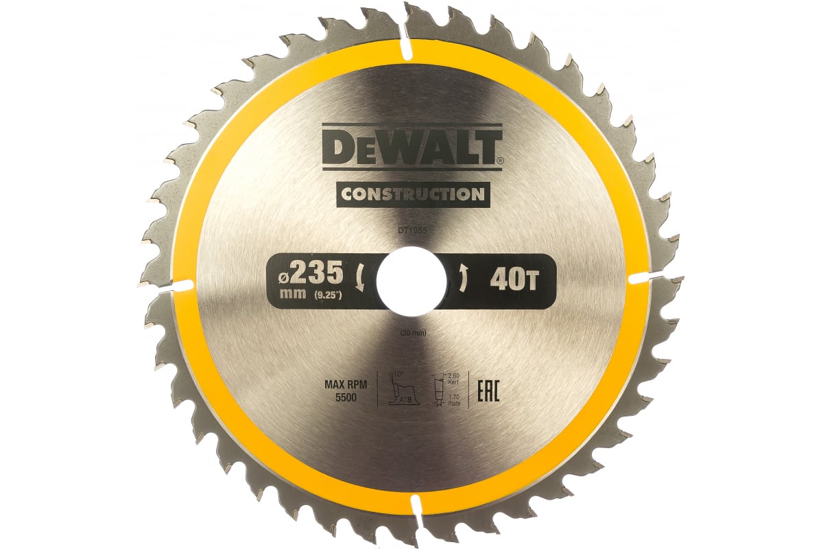 Диск/пил 235х30 40z Construct. DT1955 DeWALT