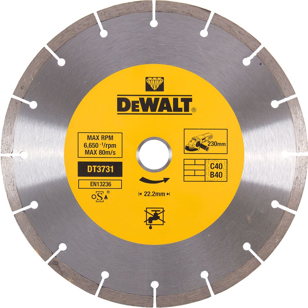 Алм.диск 230х22,2х7 сегментный DeWalt DT3731-QZ