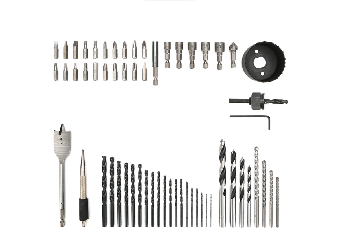 Набор бит, сверл и коронок 60 предм. GreenWorks 2944507