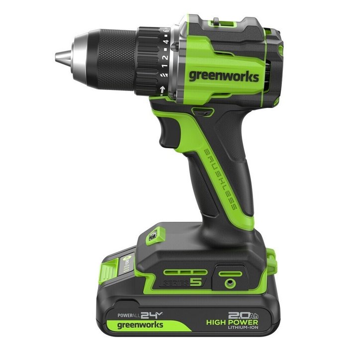 Дрель акк. GreenWorks DD560 24V, 2Ач и З/У бесщеточ. 3708407CUA