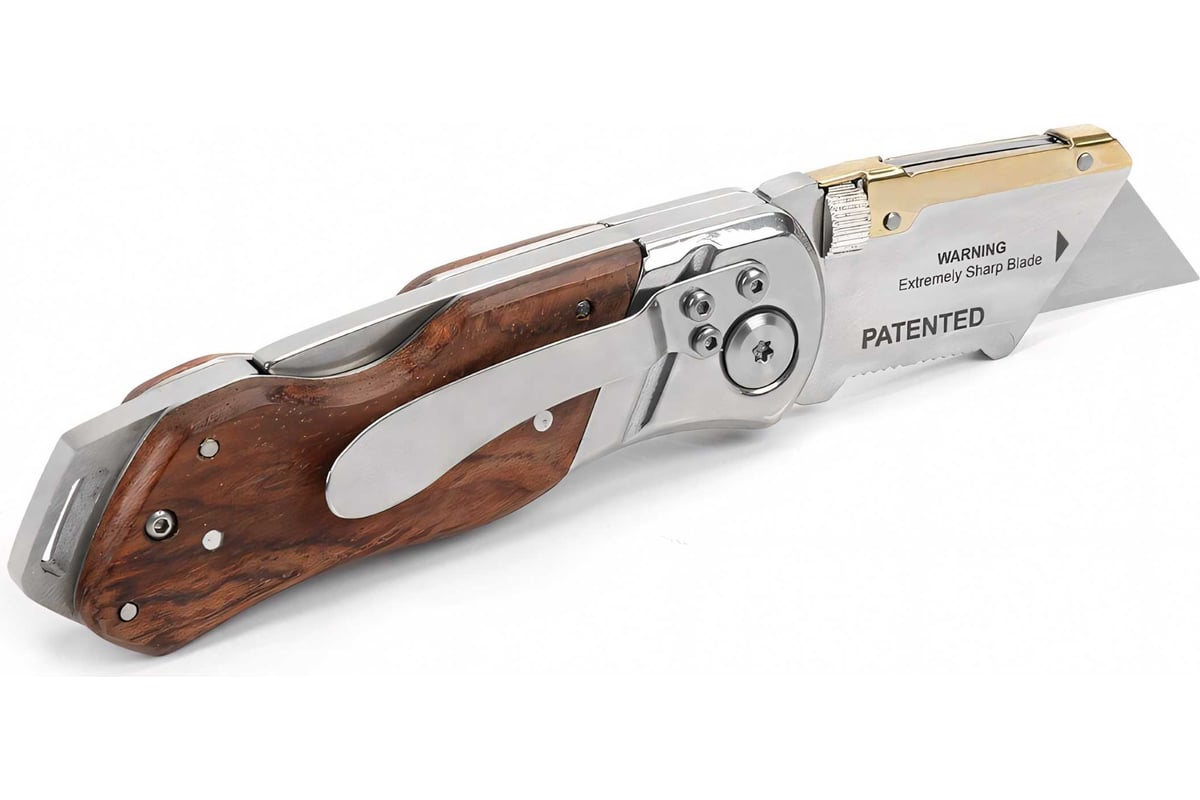 Нож трапец. SK5 складн. дерев.ручка 10лезв., Workpro WP211014