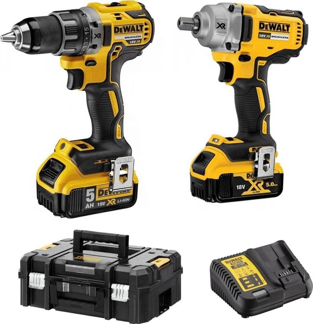 Набор инстр.DCK2077P2T-QW DEWALT (шуруп.+гайковерт)