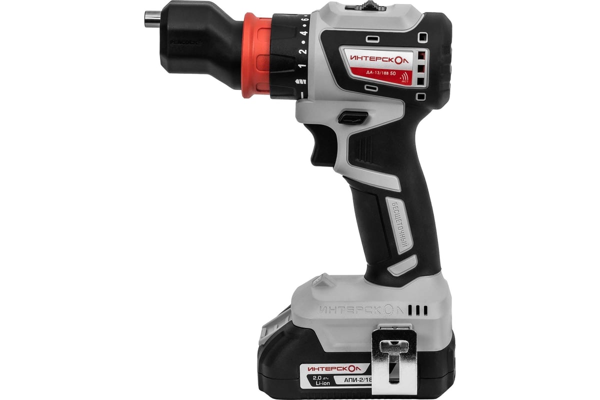 Акк. дрель ДА-13/18В 50 Li-Ion, кейс, 2 аккум. 4 насадки, ЗУ 2,0Ач, АПИ Интерскол 776.2.2.79