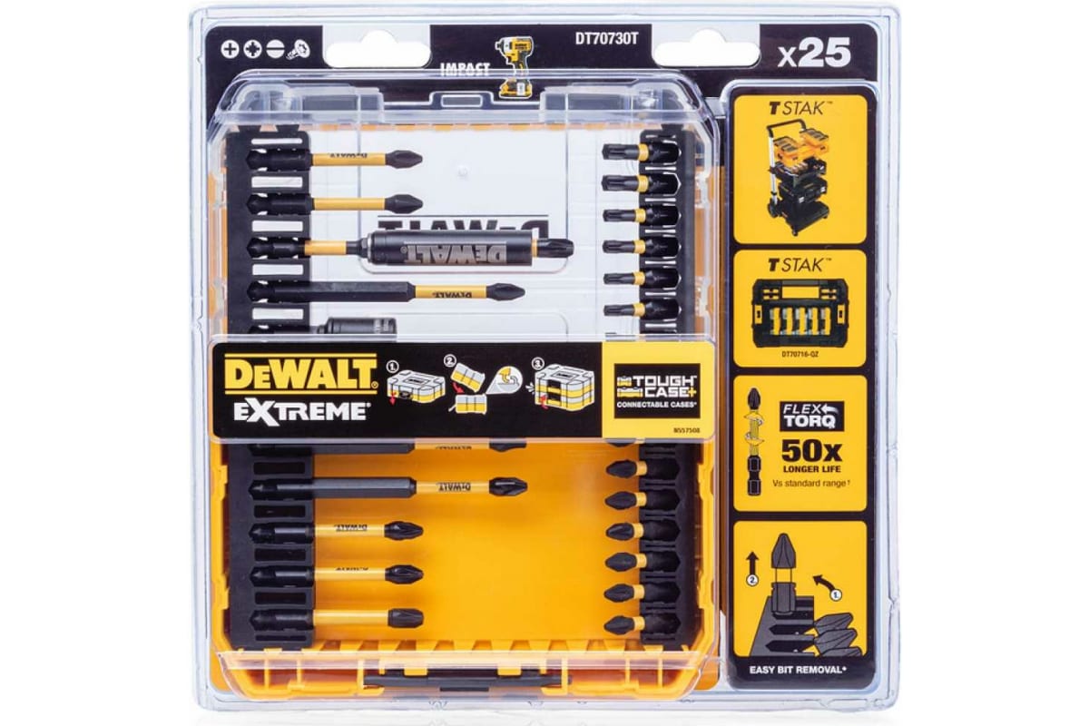 Набор бит DeWALT 25пр. DT70730T-QZ Flex Torq
