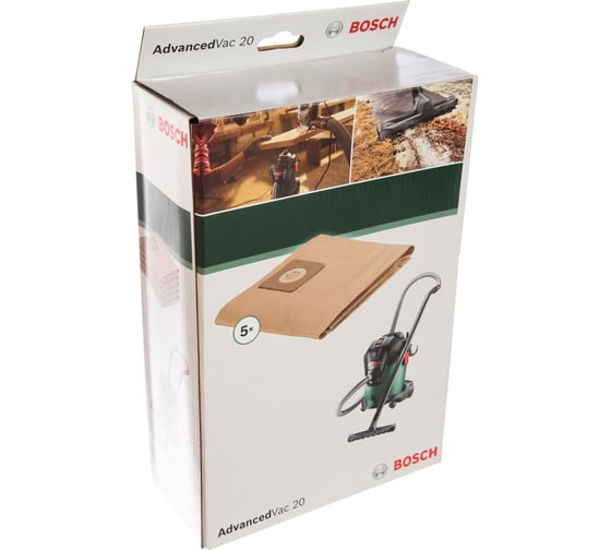 Мешки бум. д/VAC 20 (5шт) BOSCH 2609256F33