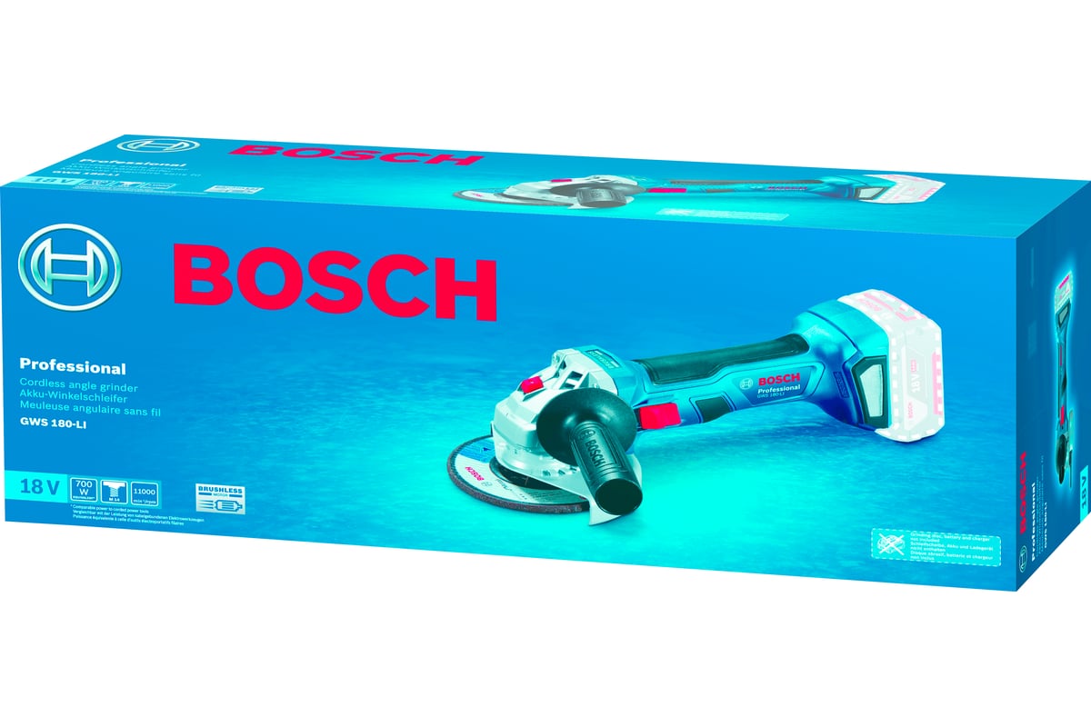 Акк.болгарка GWS 180-Li BOSCH без з/у и акк. 06019H9020