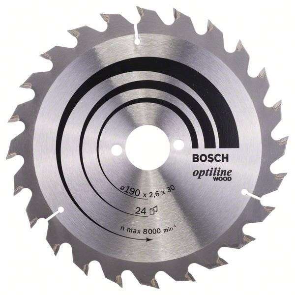 Диск пильный 190х30 24z OPTILINE BOSCH 2608640615