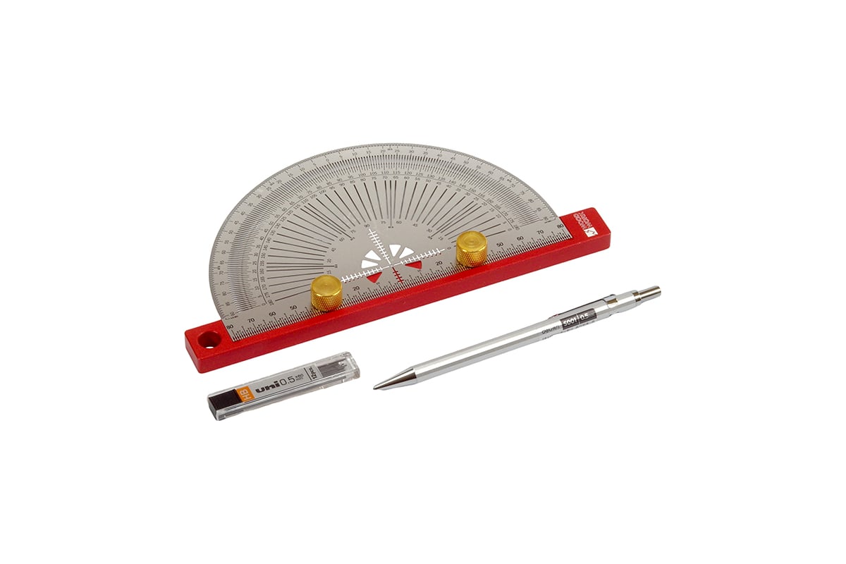 Транспортир 200мм Woodwork с упорн. планкой RUL-20P