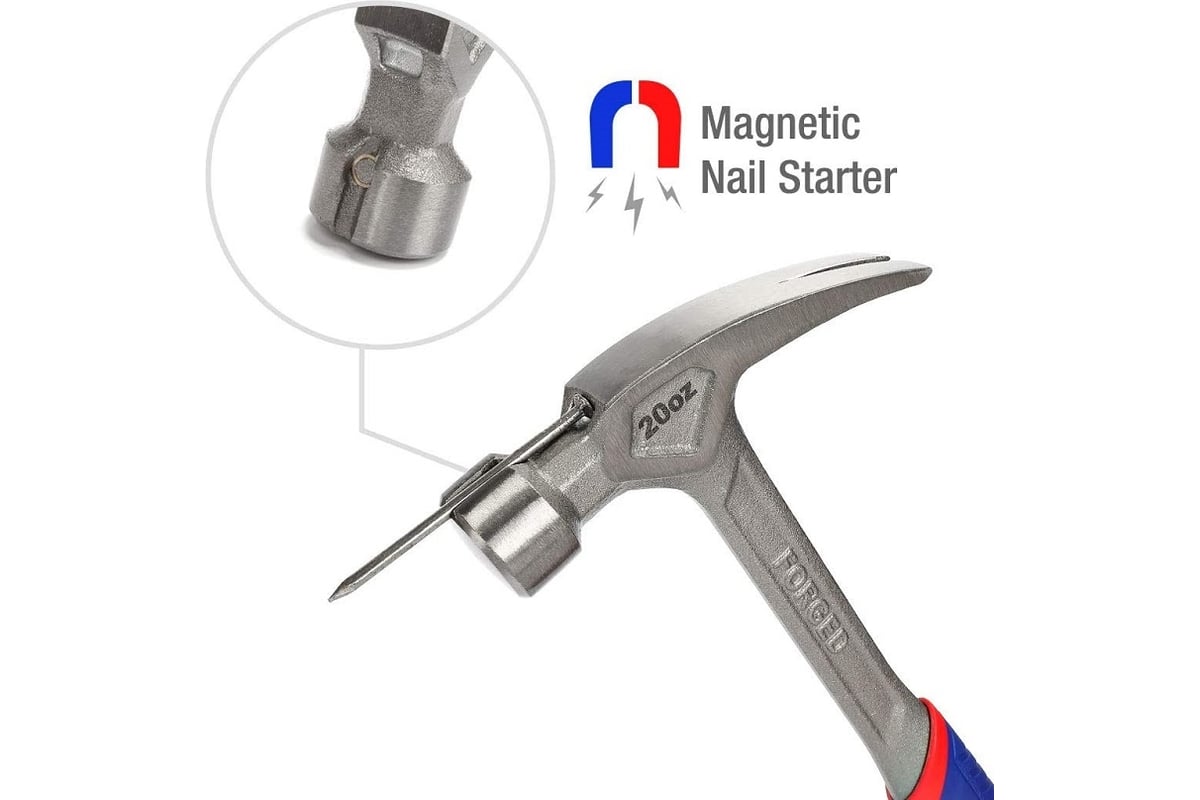 Молоток-гвоздодер Workpro 560гр цельнометал. WP241015