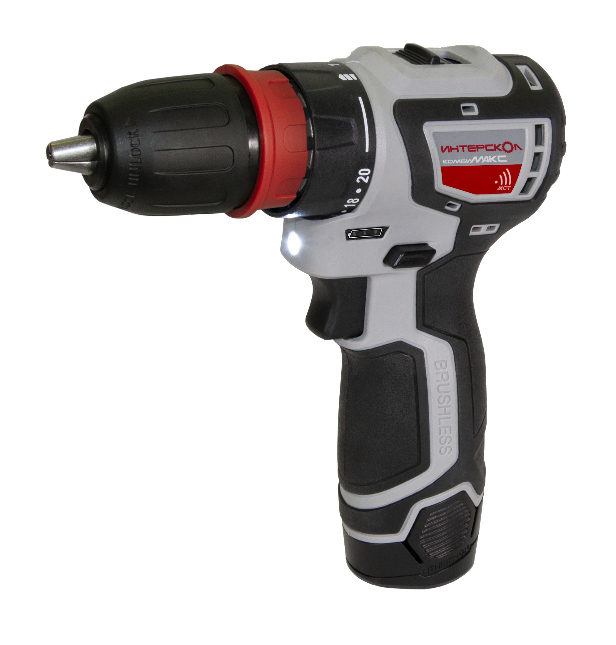 Акк. дрель ДА-10/12В 36 КомбиМАКС Li-Ion, сумка, 2 аккум. 2,0Ач, патрон св. Интерскол 687.2.2.77