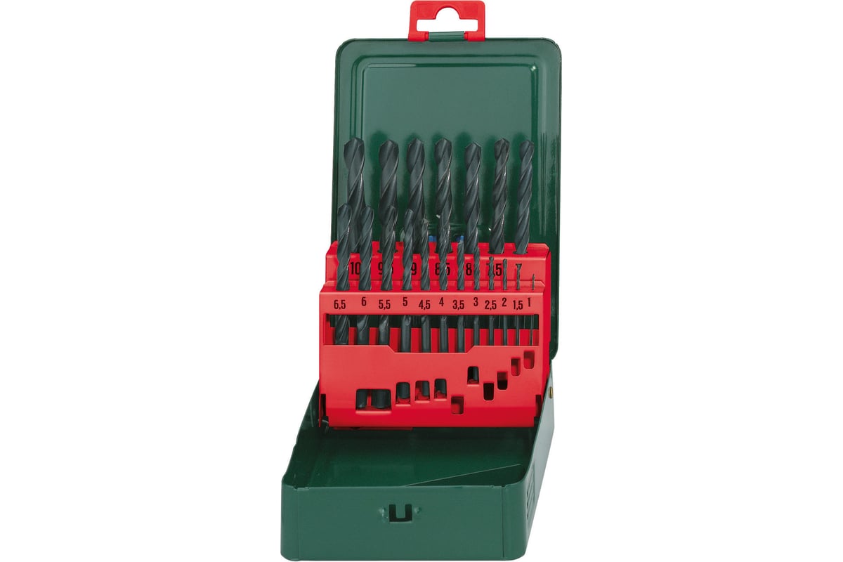 Набор сверл 19шт мет. Metabo 627151000  HSS-R (1-10мм)