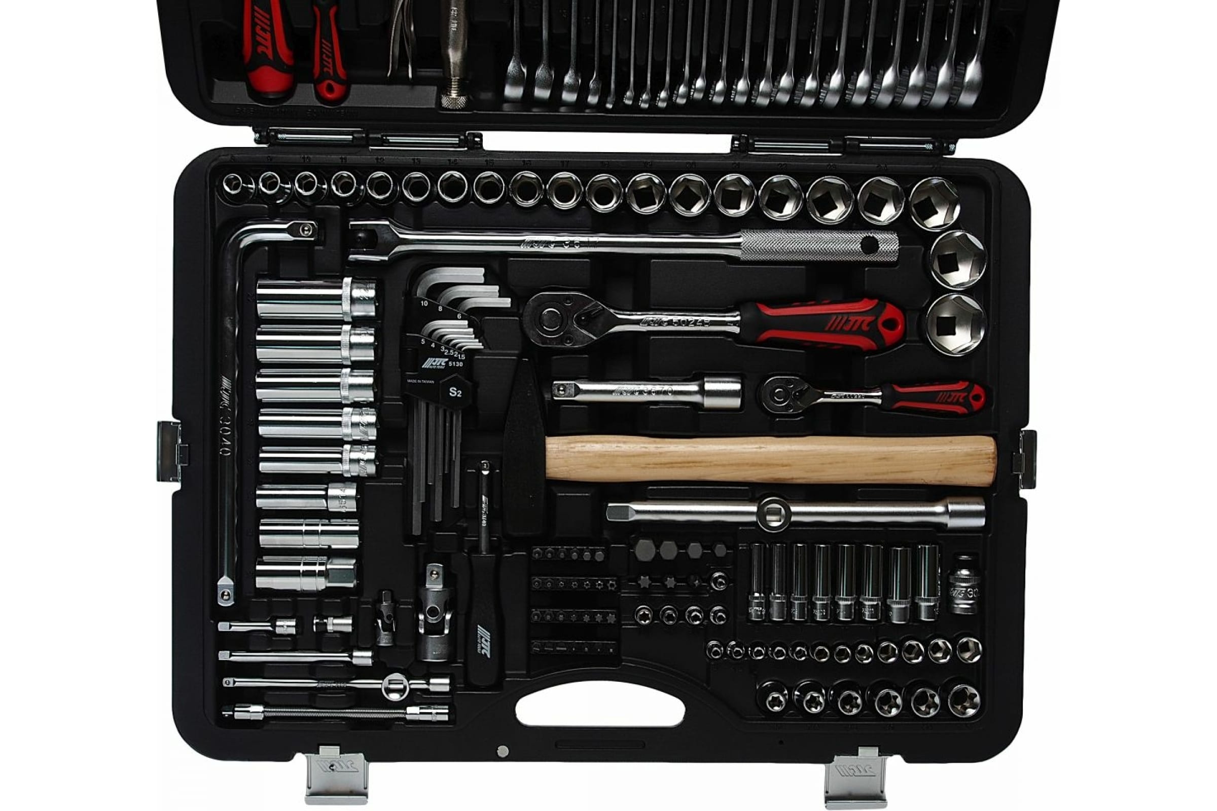 Набор гол. 156пр 1/4", 1/2" 6гран JTC-H156C-B72 (в кейсе)