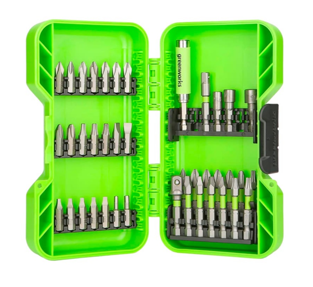 Набор бит, торц.гол. и адаптеров 40 предм. GreenWorks 2944207