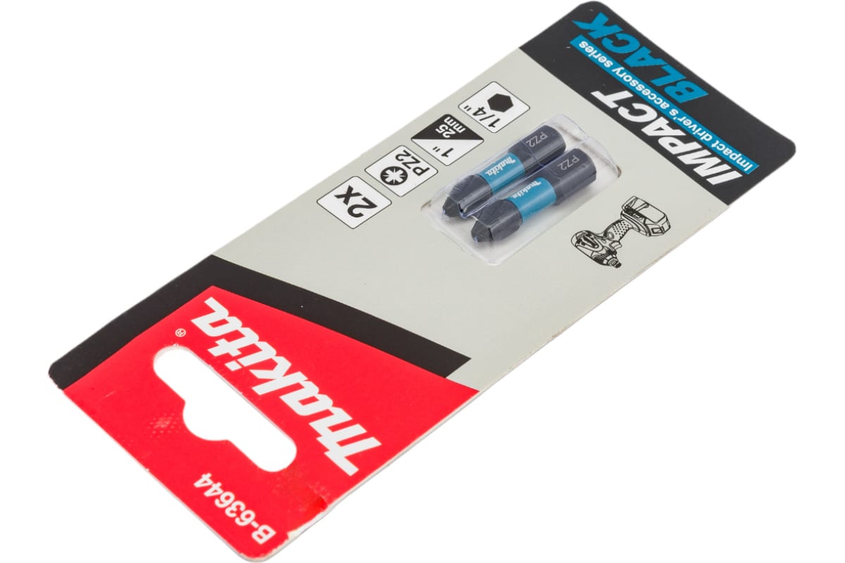 Бит PZ2 25мм Makita 2шт B-63644 (2 в уп)