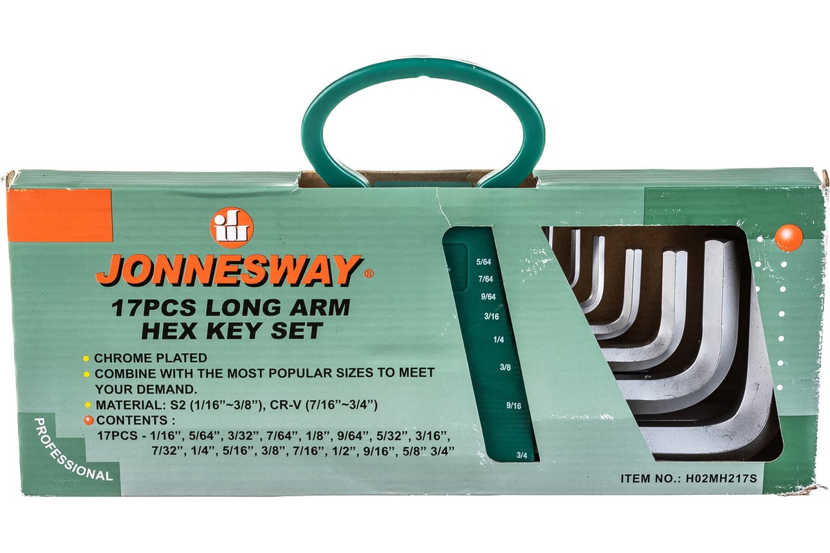 Набор ключ/торц. 17пр 6гран. удл. Jonnesway H02MH217S