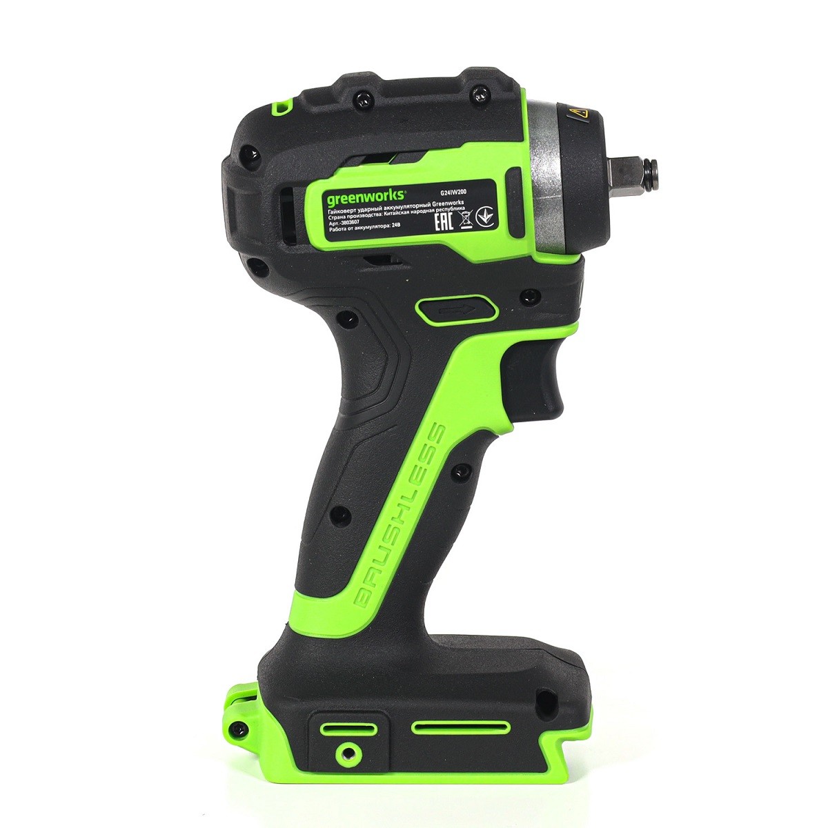 Гайковерт акк. уд. GreenWorks G24IW200 24V, бесщеточ., без акк. и з/у 3803607