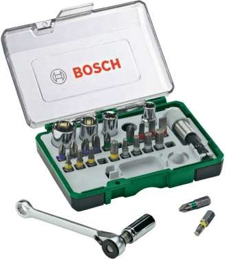 Набор бит 27пр с ключом-трещеткой BOSCH 2607017160