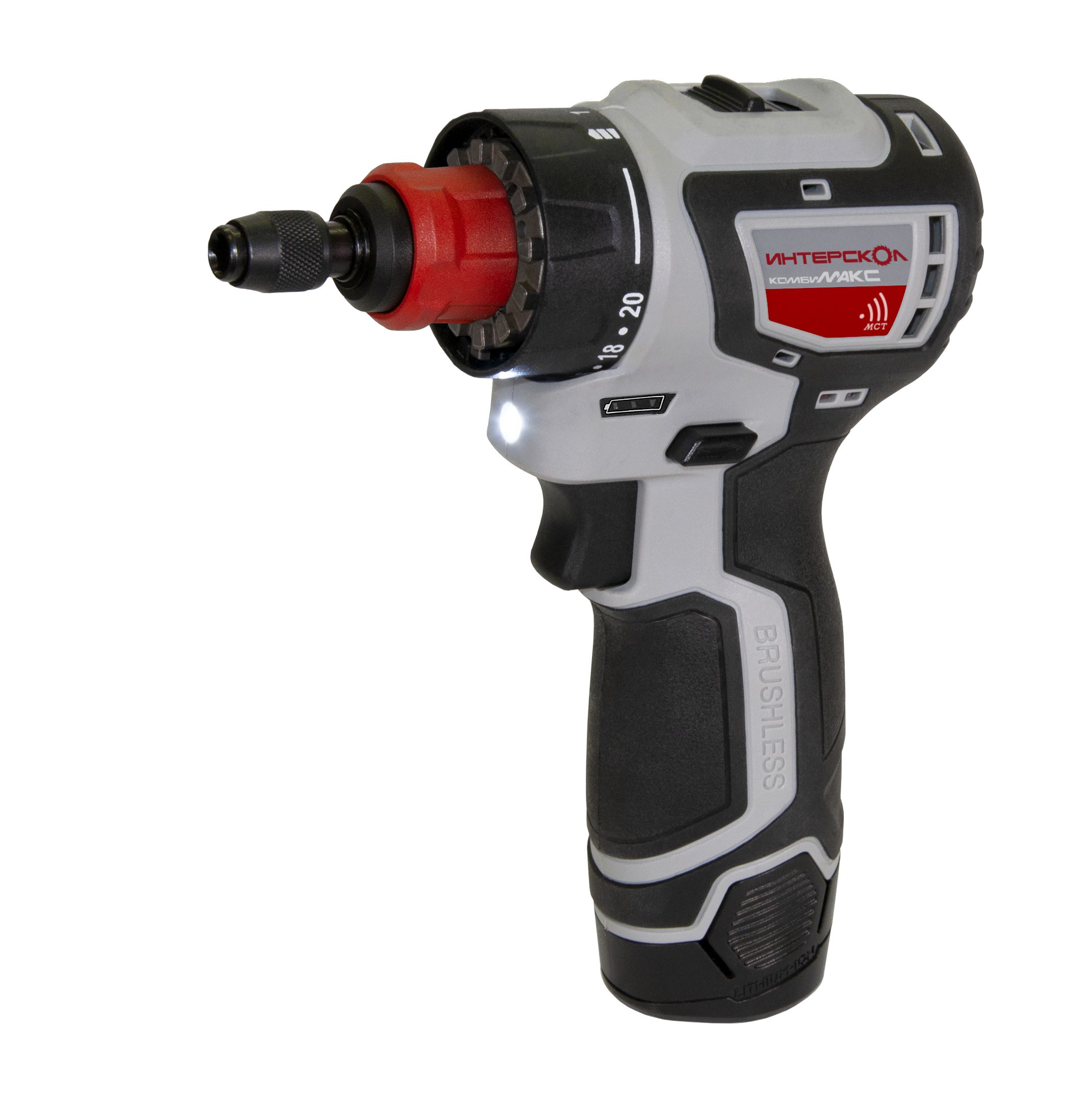 Акк. дрель ДА-10/12В 36 КомбиМАКС Li-Ion, сумка, 2 аккум. 2,0Ач, патрон св. Интерскол 687.2.2.77