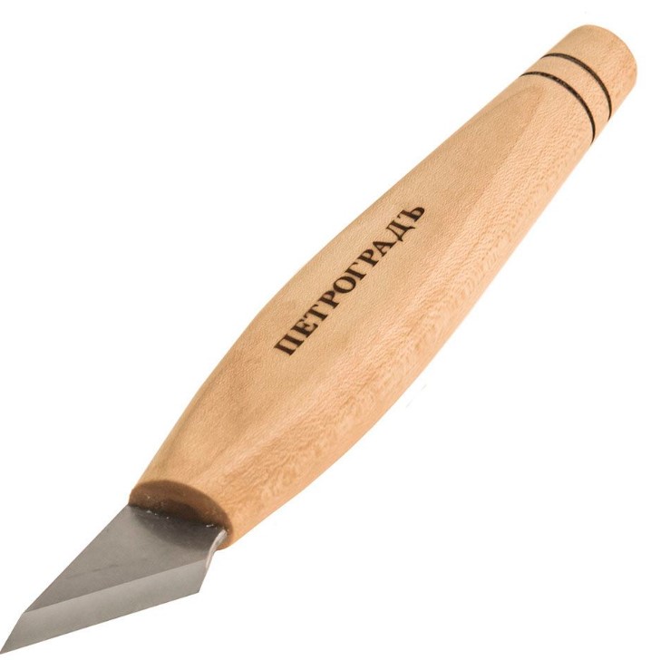 Нож резчицкий M00013393 ПЕТРОГРАДЪ косая заточка 30град 155/40мм