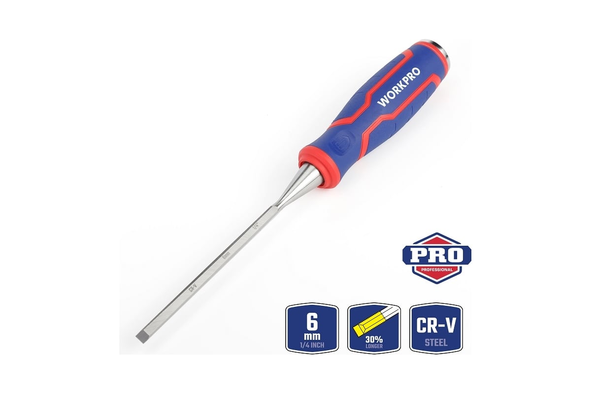 Стамеска-долото Workpro 6мм CR-V WP243004