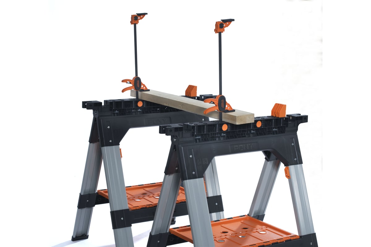 Козлы с зажимами 2 шт+2струбцины Pony Jorgensen 60400