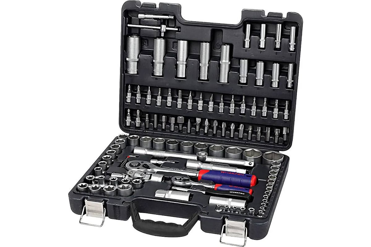Набор инстр. 108пр. 1/4", 1/2" кейс Workpro WP202535