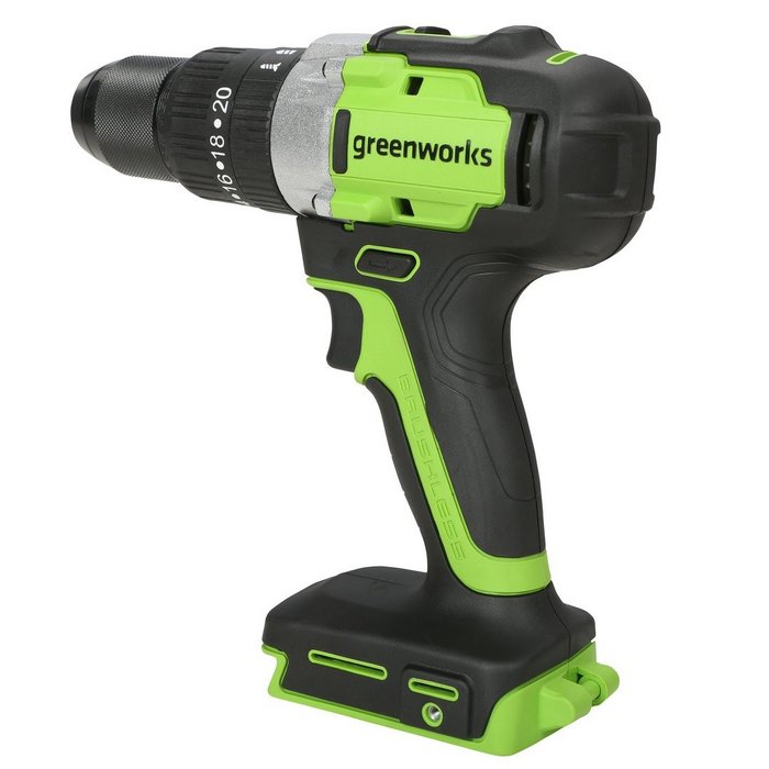 Дрель акк. GreenWorks GD24DD60 24V, 4Ач и З/У бесщеточ. 3704107CUB