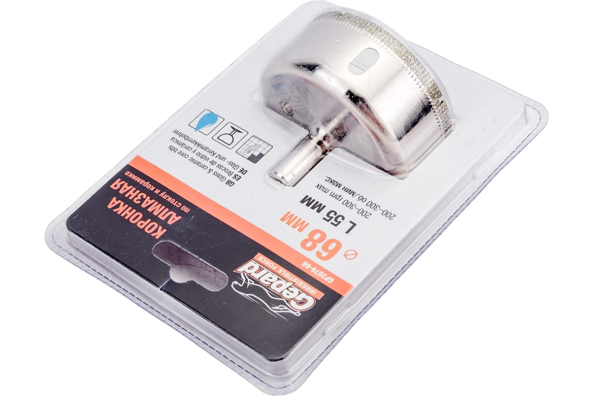 Коронка алм./стекло,керам.68мм GEPARD GP2076-68