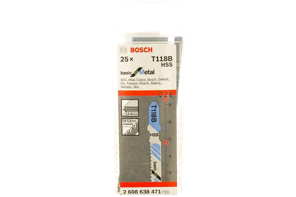 Пилка д/лобз. T118 B BOSCH HSS 2608638471
