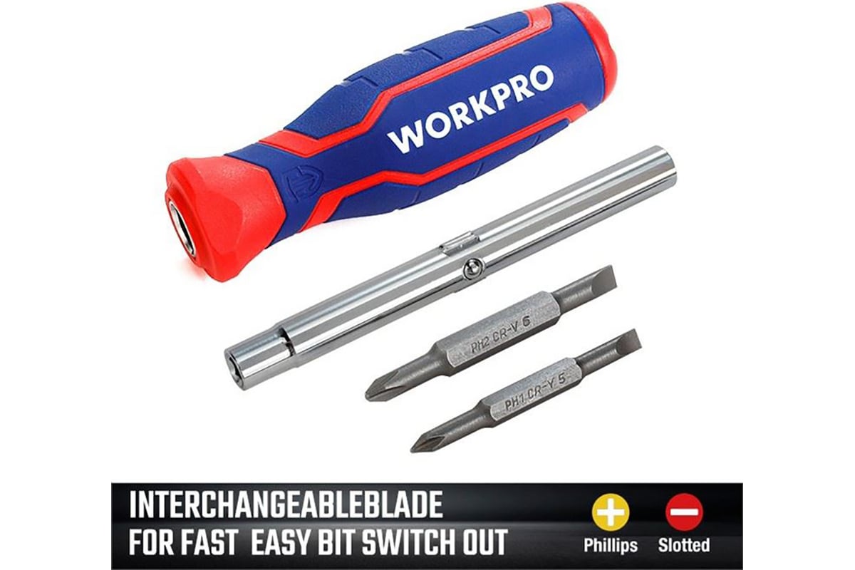 Отвертка 6-В-1 Workpro CR-V WP221046
