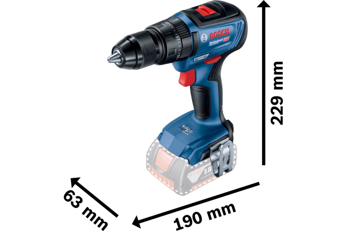 Акк.дрель уд. GSB 18V-50 BOSCH без з/у и акк. 06019H5106