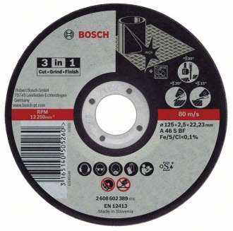 Круг отрез. 3 в 1 125х2,5х22,2 BOSCH 2608602389