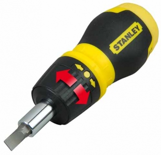Отвертка Stanley 0-66-358 (6) реверс мини "Multibit Ratchet Stubby"