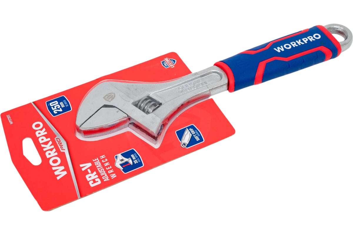 Ключ развод. 250мм 0-35мм PRO CR-V Workpro WP272012