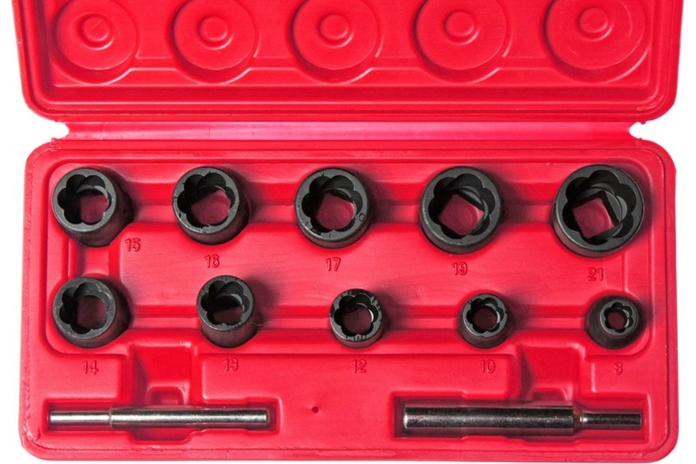 Набор головок д/поврежденных болтов и гаек 8-21мм 12 пред. JTC-1321