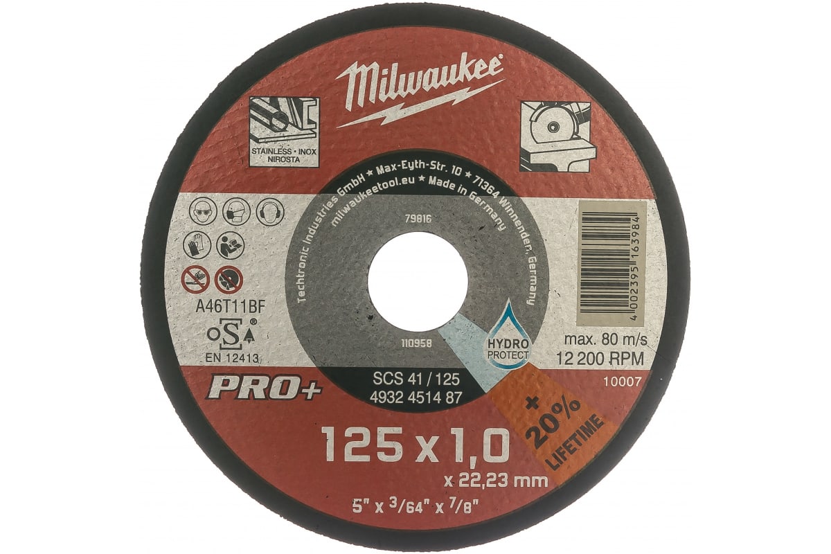 Круг отрез.мет. 125х1,0х22 SCS 41 PRO+ Milwaukee 4932451487